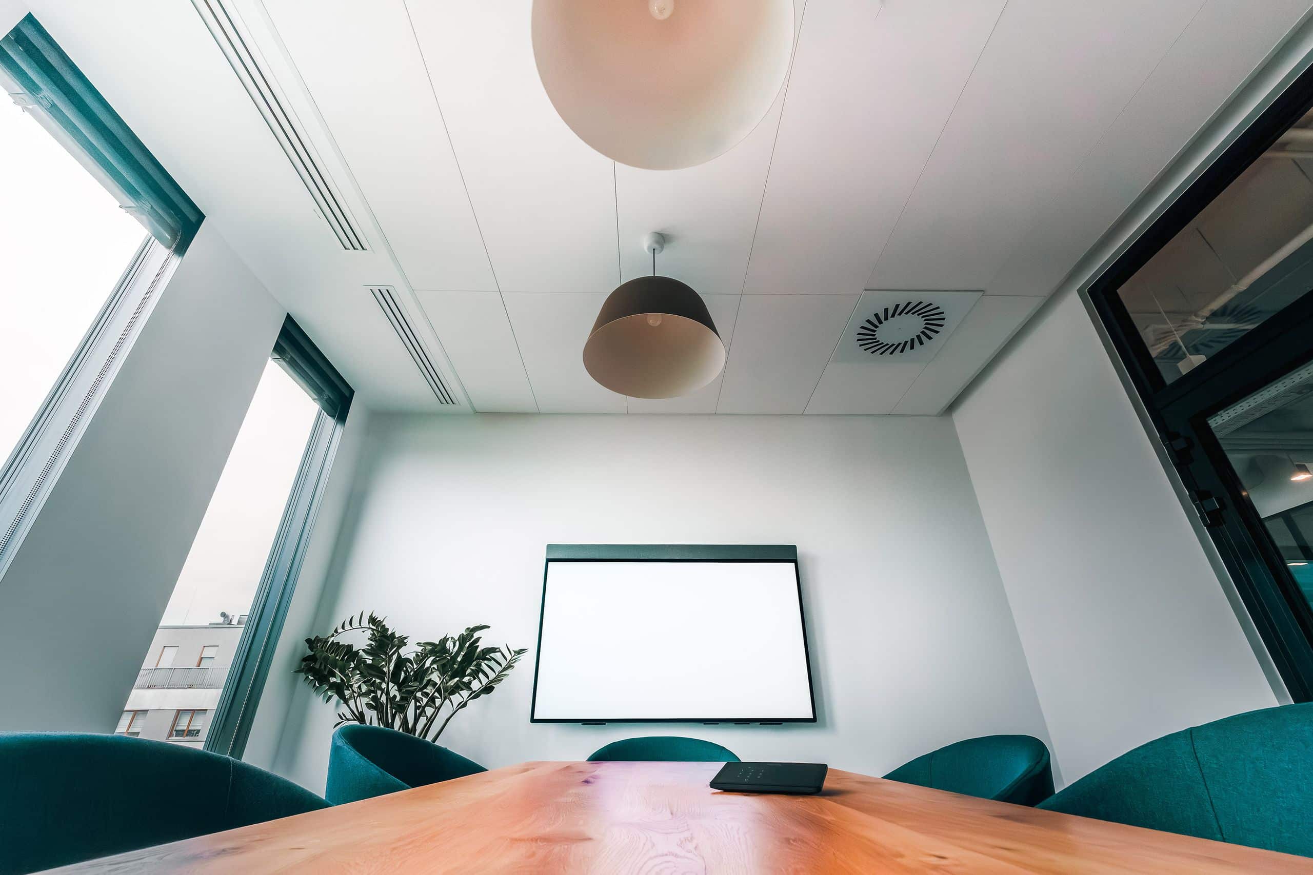 Empty conference room after change announcement
